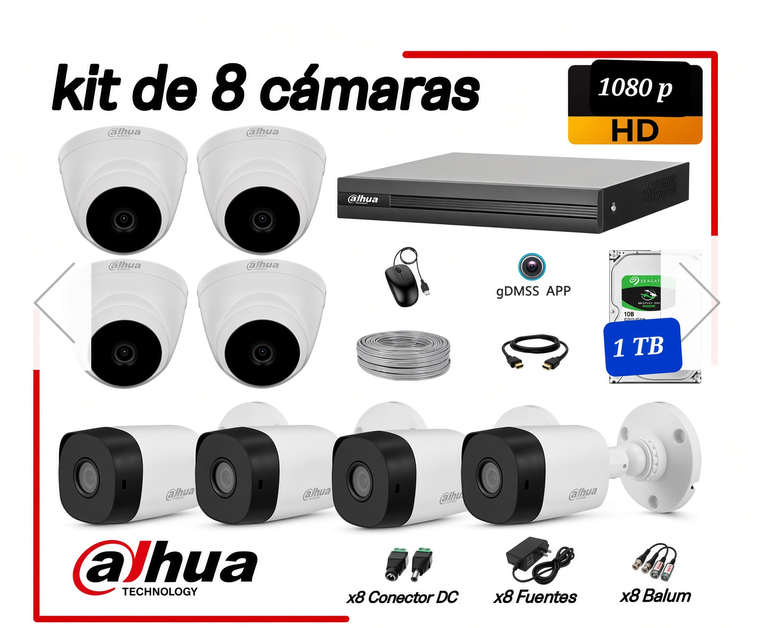 Kit Dahua 8 cámaras